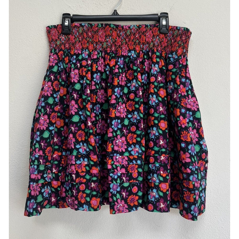 Kate Spade Viva Colores Sidney Skirt Colorful Floral Women’s Size Large